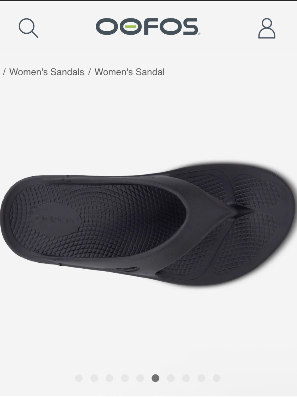 NEW OOFOS Ooriginal Recovery Flip-Flops Thong Sandals Black - Picture 6 of 8